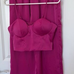 Satin Pant with Bra Corset Top